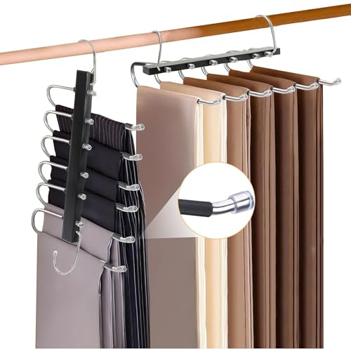 La mejor selección de Perchas para pantalones los mejores 10. 50 VASA NAMA Perchas Ganchos para Pantalones, Perchas Plegables 6 en 1 de Acero Inoxidable, Percha de Acero Inoxidable en Forma de S, Organizadores De Almacenamiento para Pantalones...