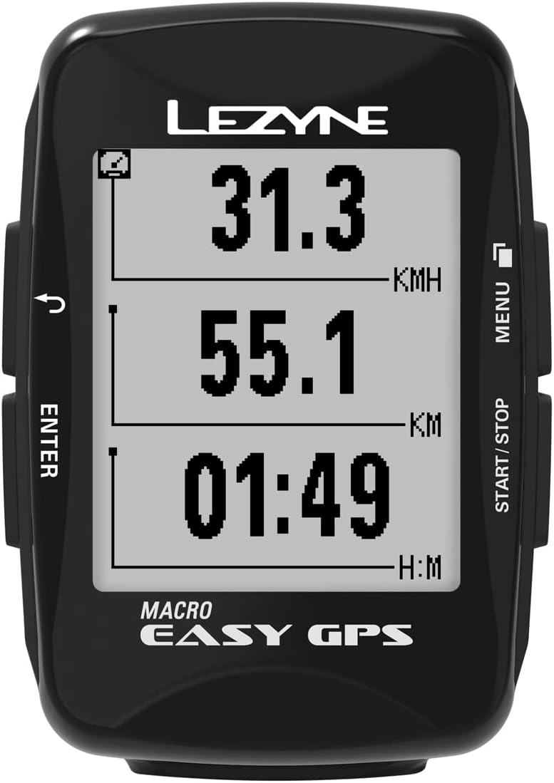 LEZYNE Macro Easy GPS Bike Computer, Bluetooth Connect, USB Rechargeable, 28H Runtime, Easy-to-use, Minimal Bicycle GPS System : Electronics