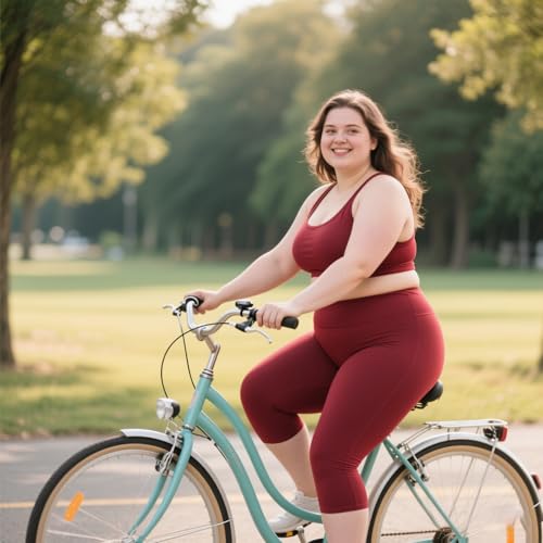 Image of FULLSOFT Plus Size Capri Leggings for Women- XL-4XL High Waist Tummy Control Stretchy Workout Yoga Pants Plus Capris