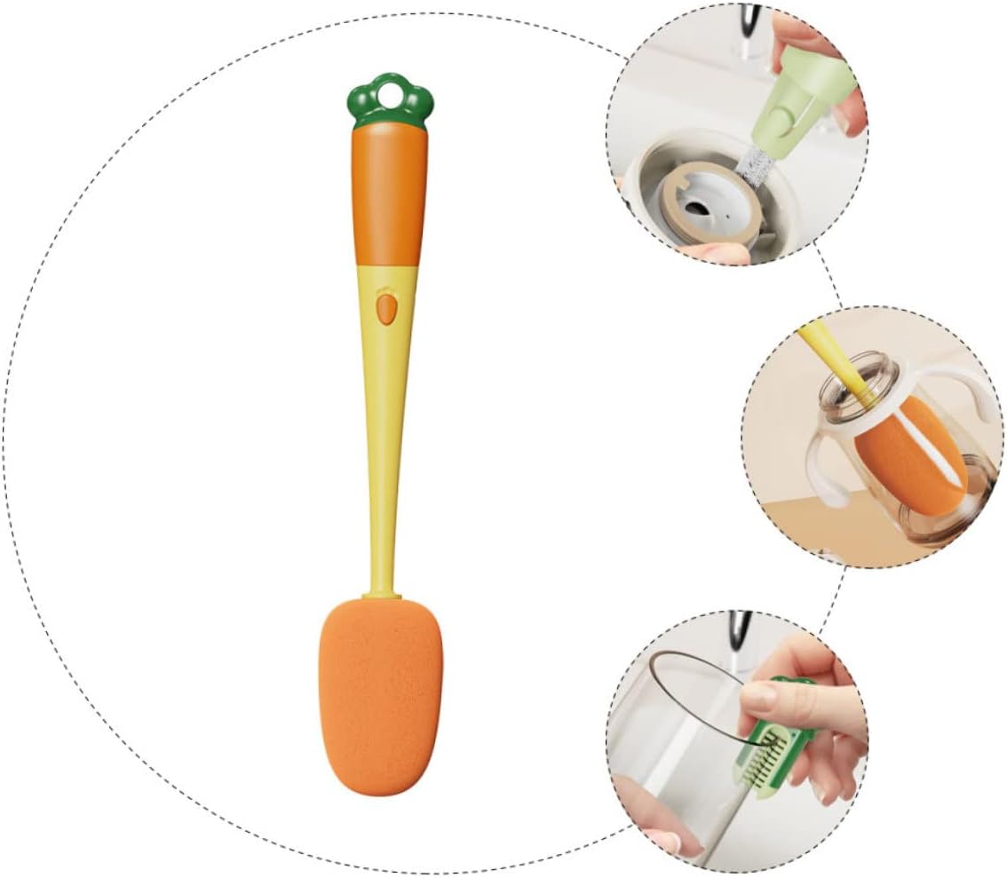 Bottle Cleaning Brush Multi-function Cup Cleaner for Water Bottles Tumblers and Travel Mugs for Gap and Internal Surface Cleaning Long Handle Design for Easy Use