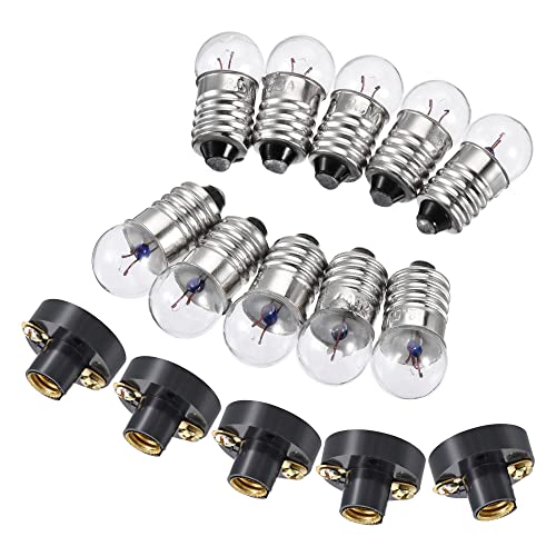 Juego de enchufes E10 con base de rosca y bombillas de 2,5 V en pack de 30 unidades