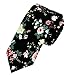 Flower Ties for Men,Mens Ties,Skinny Tie,Floral Printed Cotton Neck Tie Slim (Black)
