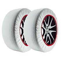 START Set 2 Calze da Neve Bianche | Omologate EN 16662-1 | in Tessuto | Adatte per Auto – SUV – Veicoli Commerciali | Protezione Cerchi | Facili da Montare | Misura Pneumatico all’Interno (Taglia XL)