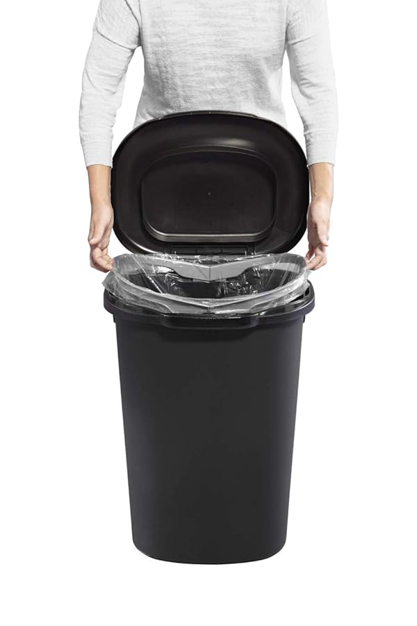 Rubbermaid Commercial Products Touch Top Trash Can/Wastebasket with Lid, 13-Gallon, Small Black Garbage Bin for Home/Kitchen/Bathroom/Bedroom/Office by Rubbermaid - Image 4