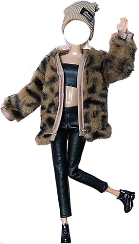 Miniatura 5 de Ropa de muñeca, 5 trajes de invierno vestidos pantalones bolsa sombrero para muñecas 11.5 pulgadas accesorios estilo aleatorio