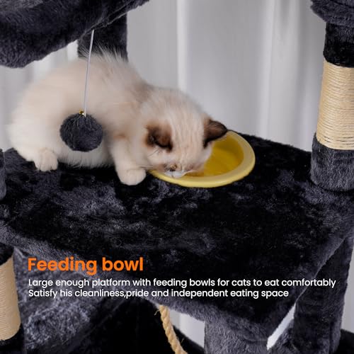 Image of Heybly Tall Cat Tree 78-inch Multi-Level Cat Tower for Indoor Cats HCT033G