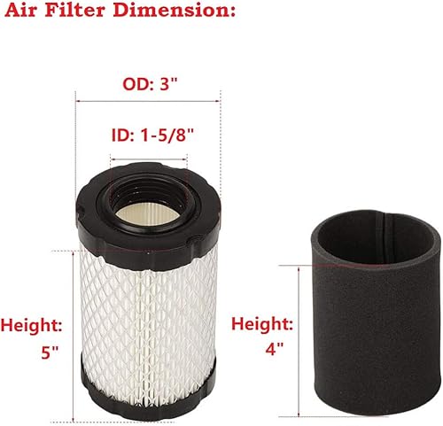 Miniatura 6 de Annolai 796031 594201 Filtro de aire para Briggs y Stratton 590825 591334 John Deere D100 D110 D105 D125 D130 D140 MIU14395 Husqvarna YTH22V46