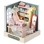 CUTEROOM DIY Miniature Doll House Kits, DIY House Kit with Dust Cover, 3D Wooden Dollhouse Kits to Build for Teens Adults Birthday Gift (Beatific Atelier)