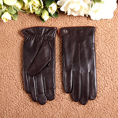 ELMA Men's Hairsheep Leather Cashmere Lined Gloves #TOP18