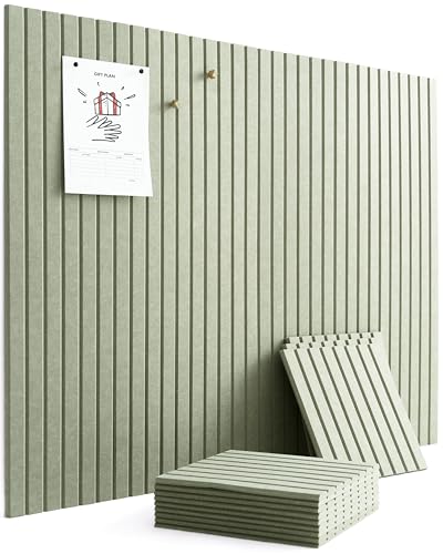 VIVELDA Large Bulletin Board 48'x36' - Office Wall Organizer to Replace Your Old Cork Boards for Walls for Office Decor - 12-Pack Felt Wall Panels for Use in Home Office Decor, Classroom Decor (Sage)