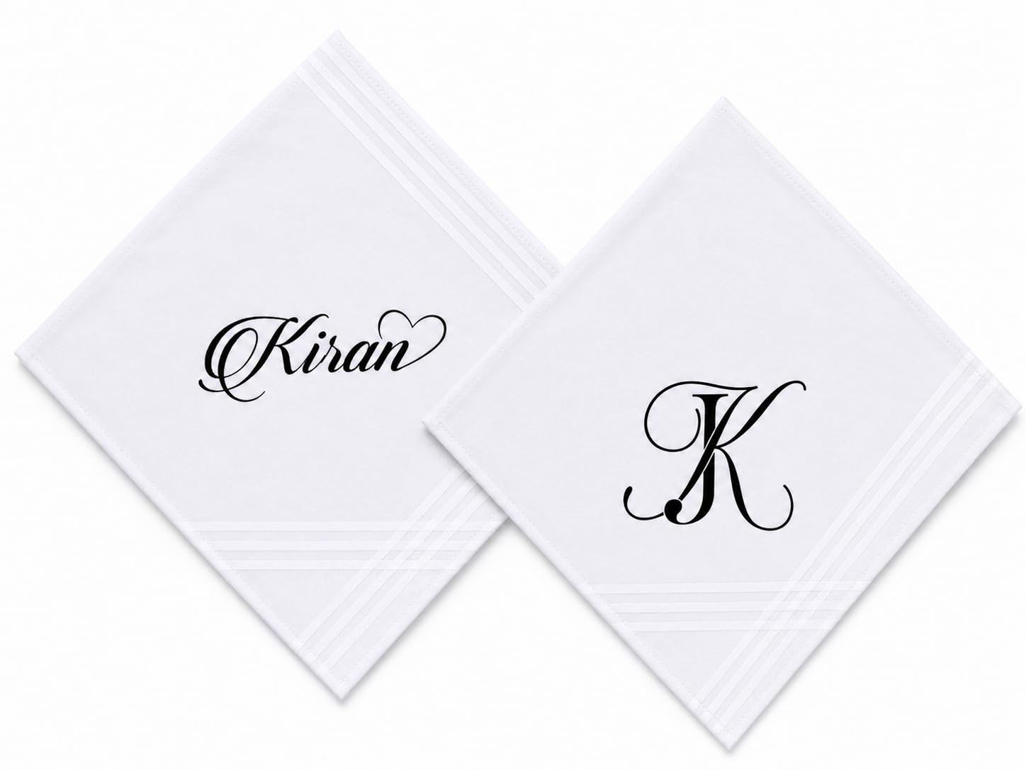 Personalised White Cotton Handkerchief Set with Name & Monogram-image-29