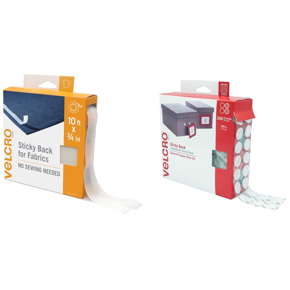 VELCRO Brand Sticky Back for Fabrics, 10 Ft Bulk Roll No