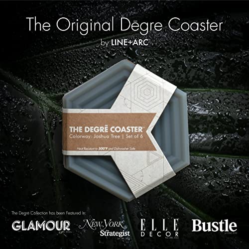 Image of LINE+ARC Extra Thick Silicone Coasters (As Featured in NYT WireCutter, 2026). Waterproof Anti-Stain Dishwasher-Safe Original Degre Coasters (Set of 6, Clay) Outdoor Rubber Mid-Century Modern