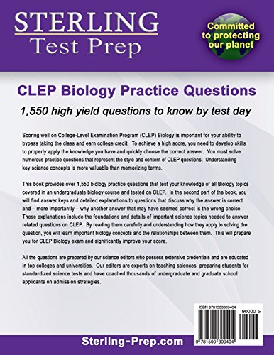 Sterling Clep Biology Practice Questions: High Yield Clep Biology Questions - Image 2