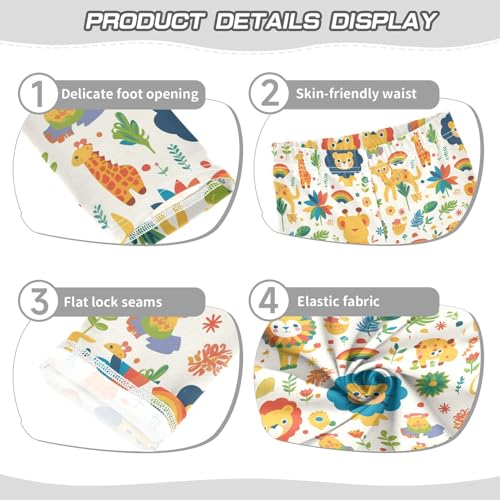 KLL Seamless Baby Pattern Lion Giraffe Monkey Girls Legging Casual High Waisted Workout Pants Gym3