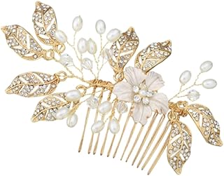 KALLORY 1 Peça De Cabeça De Cristal Pérola Acessórios De Cabelo Pérola Pente De Inserção De Cabelo Pente De Cabelo Pérola Pente De Cabelo De Strass Pente De Cabelo Liga De Dama De Honra