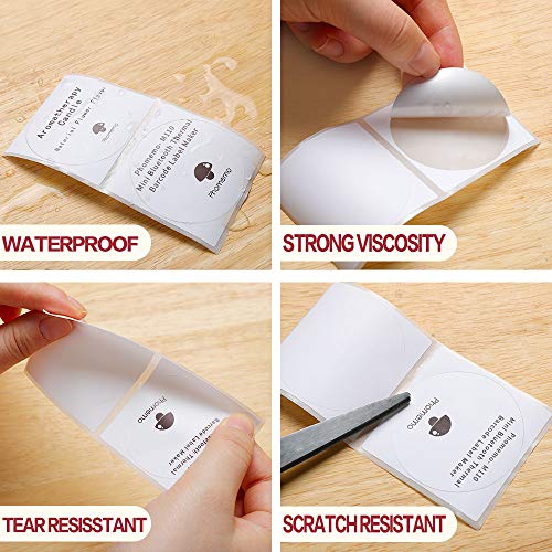 Image of Phomemo Round Thermal Labels,1.96 inch, Use for M110 /M100 /M220 /M108, 140 PCS | 2 Inch Circle Labels 50x50mm 1 Roll Thermal Stickers for Kids & School, Barcode, Logo, Business, Home, Organization, White