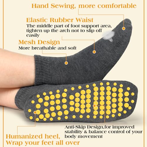 Sureio 50 Pairs Non Slip Slipper Socks with Grips Men's Anti Skid Yoga Socks with Gripper Workout Pilates Hospital2
