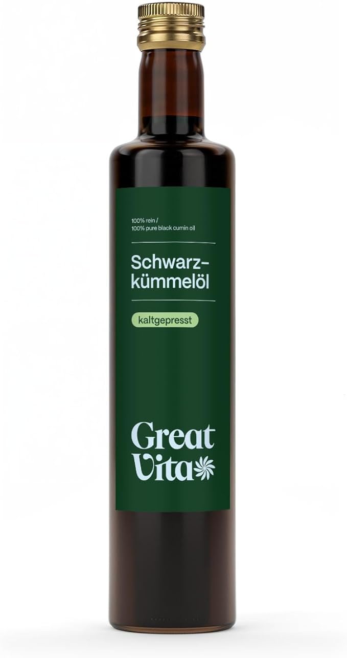 Aceite de comino negro MeaVita, 100% puro y prensado en frío, 1 paquete (1 x 1000 ml)