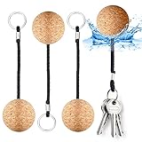 🔑【Material premium】Nuestro llavero flotante está hecho de corcho de calidad, acero inoxidable y cuerda, con una superficie lisa, la cuerda está firmemente fijada al llavero, no es fácil de caer y se puede aplicar durante mucho tiempo.