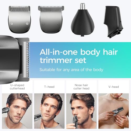 Image of kensen Beard Trimmer for Men - 4-in-1 Dual Speed Electric Shaver and Hair Clipper for Face Beard Head & Body Hair Trimmer 210 Mins Usage Time Smart LED Display IPX7 Waterproof Mens Grooming Kits
