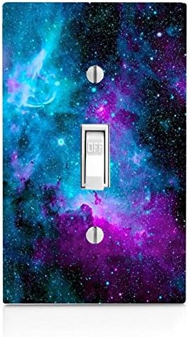 Decorative Nebula Galaxy Space Design Pattern Print Image Light Switch Wall Plate Cover (NOT A DECAL) Actual Printed Outlet Cover
