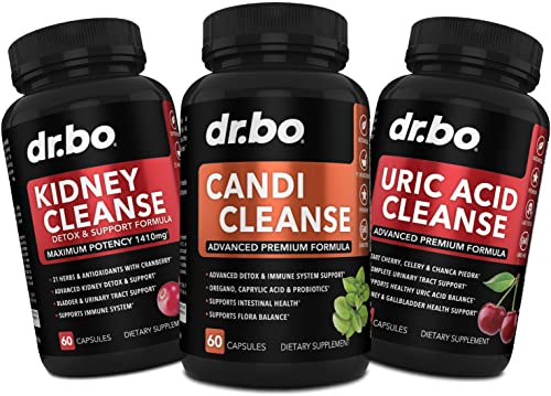 Candi Kidney Uric Acid Cleanse - Probiotic Cleanser Detox Support Supplements For Women & Men - Cranberry & Oral Oregano Capsules For Kidneys, Bladder & Urinary Tract Health #TOP25