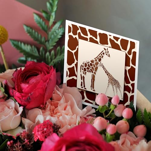 Cartes de vœux girafes aquarelles 3dRose 15x15 cm pour vos correspondances