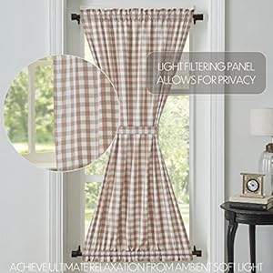 VHC Brands Annie Portabella Buffalo Check Country Farmhouse French Door Panel 72x40, Brown and White VHC Brands Annie Portabella Buffalo Check Country Farmhouse French Door Panel 72×40 Brown and White