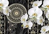 fototapete wellness orchidee VLIES FOTO-TAPETE: 400 x 280 cm - selbstklebende Strukturtapete, wasserfester Druck in Full HD Qualität auf deutschem Premium Vlies-Material, IDEAL für jede Wohnung, je nach Tapeten-Motiv bekommen Sie einen tollen 3D Effekt