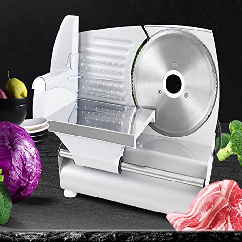 WERYU Halbautomatischer elektrischer Fleischschneider 190 mm Klinge Lebensmittelschneider Deli Slicer 180 W… – Bild 3