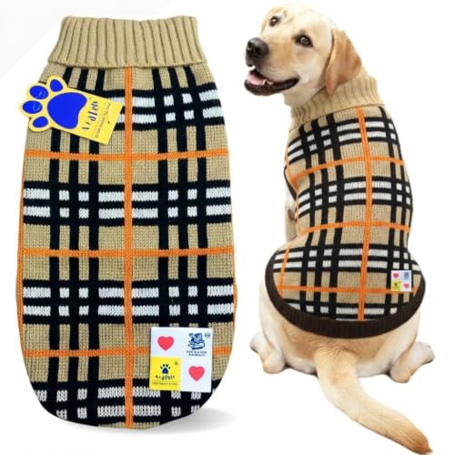 Image of A+a Pets' Cozy Knitted Flannel Sweater - Soft, Warm, Comfortable Fleece, Cold Weather Clothes for Dogs and Cats (Bur-Berry, 3XL)