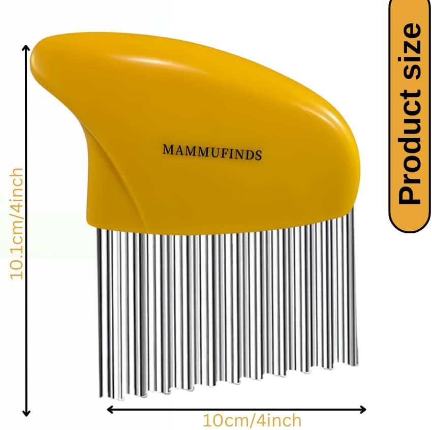 Miniatura 5 de Cortador de patatas y utensilios de cocina, 1 cortador arrugado, 1 rebanador de cebolla, soporte de cebolla de acero inoxidable, verduras, aguacate,
