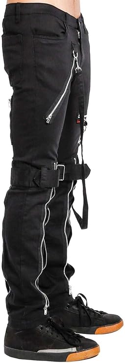 Tripp Strap Zipper Bondage Pants [Black]