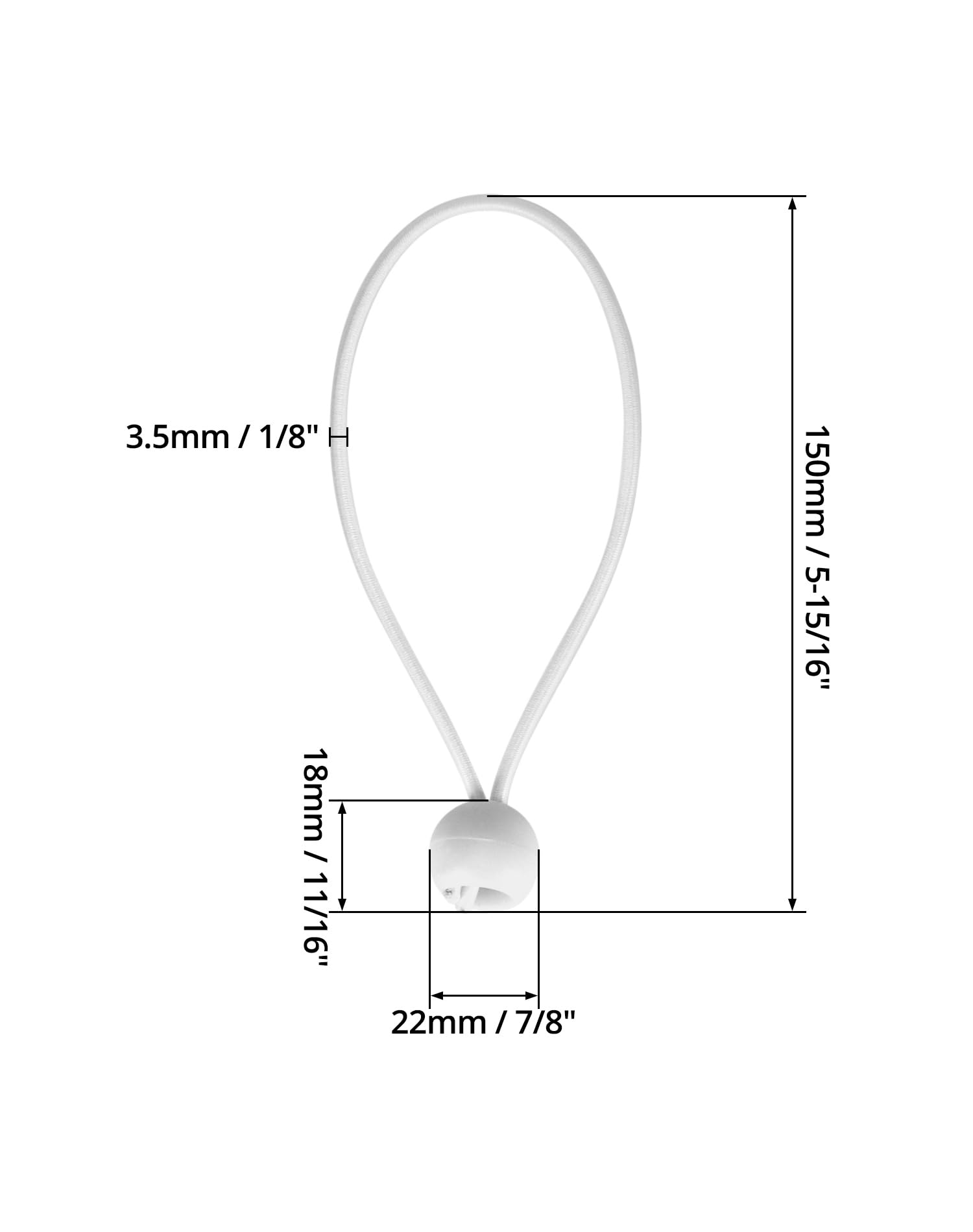 QWORK® 100 pièces tendeur élastiques avec Boules, 15 cm, tendeur en Caoutchouc Blancs, adaptés pour Les tentes de Camping, Les bâches, Les bannières, Les Articles ménagers.