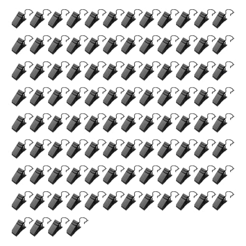 LannuMet 100pcs Curtain Clips Hooks Curtain Hook for Drapes for Outdoor String Lights Shower Curtain Home Decoration Holding Photos,Black