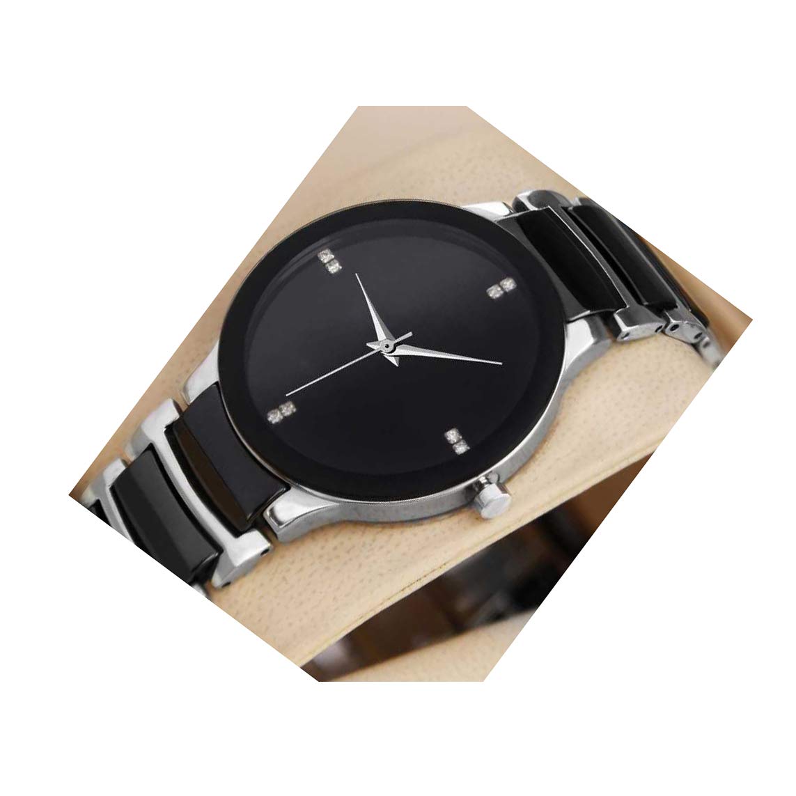 Acnos® Premium Black Dial with Black Silver Strap Slim Line Analogue Watches for Men Pack of - 1 (B0838FF189) Amazon Price History, Amazon Price Tracker