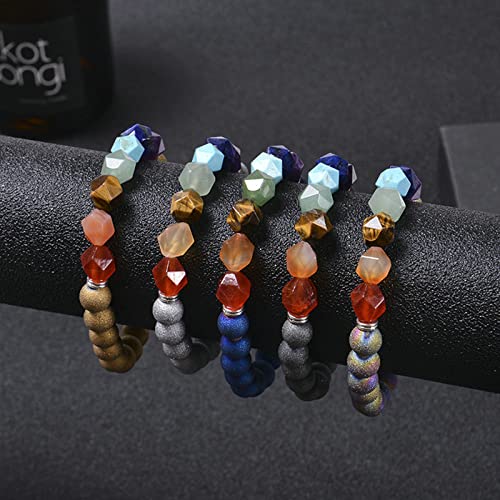 Bracelet Turquoise Blanc 8mm extensible : finis les fermoirs cassés et rigides