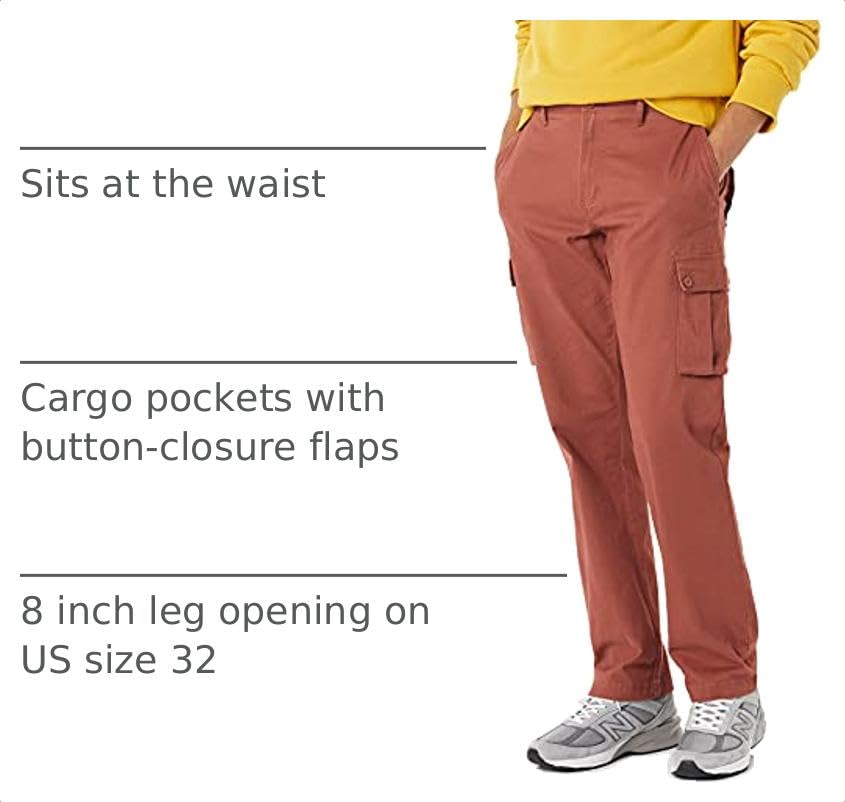 Image of Amazon Essentials Men's Straight-Fit Breathable Stretch Cargo Pants (Available in Big & Tall)