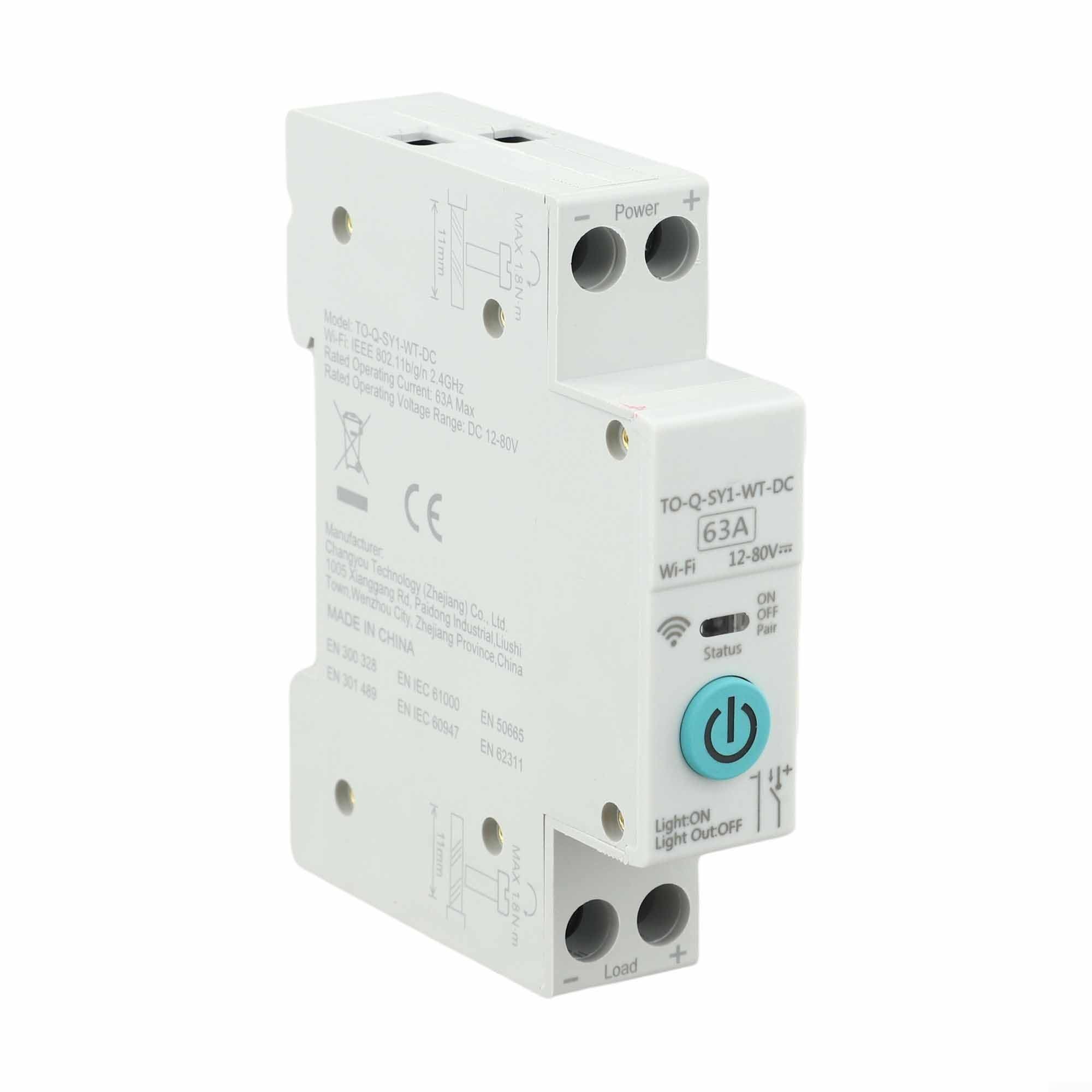 Disjoncteur intelligent Tuya DC 63a haute performance en matériau Pa66 durable