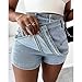 Women's High Waisted Asymmetrical Wrap Denim Skort - Sexy Bodycon Mini Skirt for Trendy Summer Fashion (Light Blue,Large)