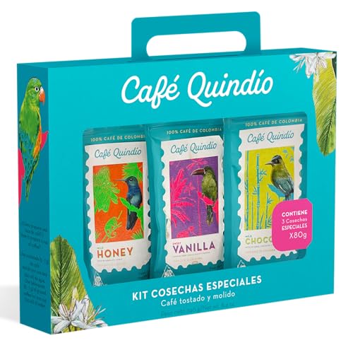 Image of Cafe Quindio Medium Roast 100% Colombian Excelso Whole Bean Arabica Coffee (2.8 Ounce (Pack of 3), Multipack)