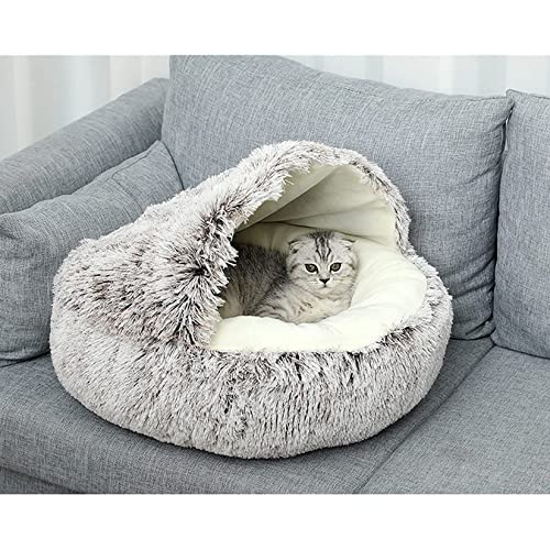 PetPhindU Hundehäuser Weiche Innen Im Innenraum Geschlossene Zelthütten Warm Höhlenhund Hunde Zwinger Winter Warm Warmes Muschel Halbvergesselt Katzenstreu Pet Cat Bett Halbschloss Zwinger Hundebett