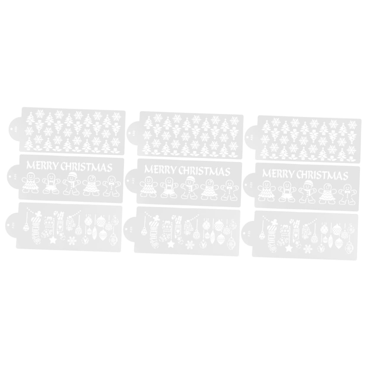 SHINEOFI 3sets Stencil Per Decorazione Torte Stile Natalizio Modelli Di Stampo Per Dolci Materiale Sicuro e Riutilizzabile Per Creazioni Di Cake Art e Decorazioni Festive