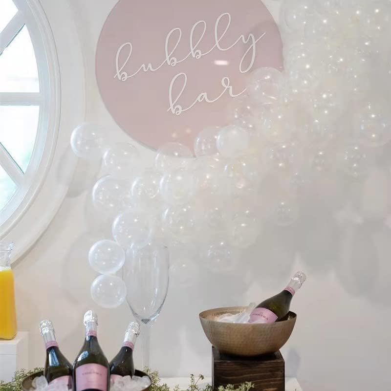 50Pc 5-Inch Mini Clear Latex Balloons for Stuffing Decorative Round Birthday Party, Helium for Photo Shoot Baby Shower - Image 5