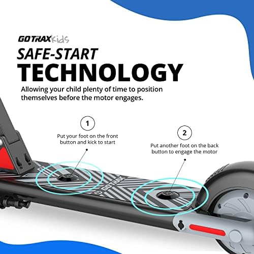 Gotrax Kids Electric Scooter, Max 12km/h/9.6km/h and 30-60min Riding Time with 6"/5" LED Flash Front Wheel or Pedal Light, UL2272 Certified Approved Electric Kick Scooter for Boys Girls 8