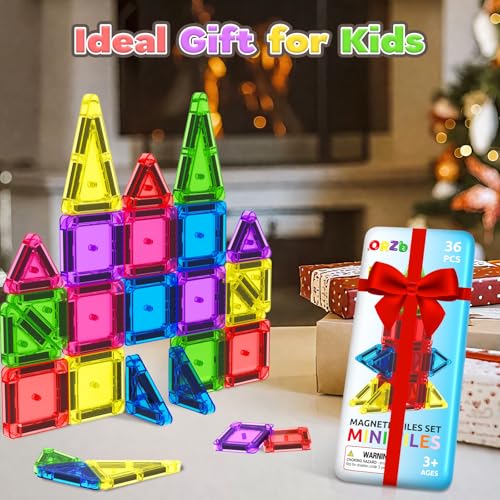 ORZbb Magnetic Tiles Mini Travel Set — 36-Piece Compact Building Toy — view 6
