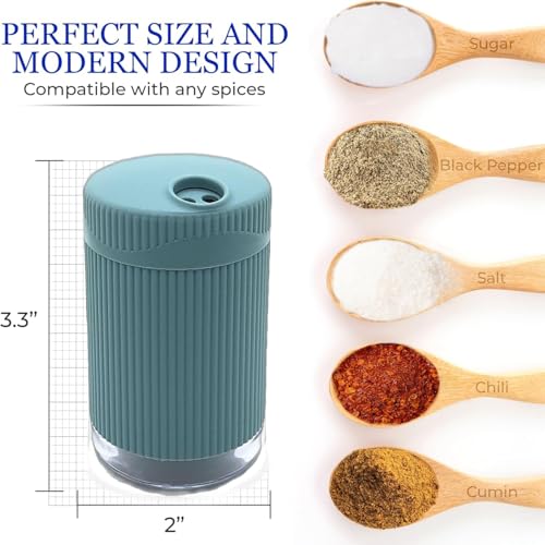 Image of Durble Plastic Salt & Pepper Shaker Set, Easy Pour Sprinklers for Kitchen & Dining Table (2 Pieces)