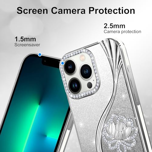 Coque pour iPhone 13 Pro résistant aux chocs et rayures TPU floral - 4