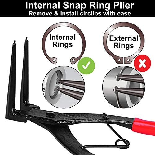 Internal Cylinder Snap Ring Plier  90 Degree Bent Long Nose Pliers for Trucks Motorcycles Cars